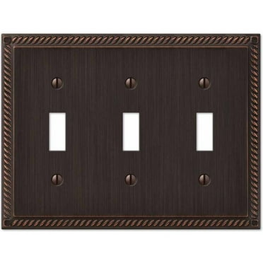 Brainerd 64215 Architectural Triple Toggle Switch Wall Plate Cover Flat Black Com - Elumina Wall Plate Aged Bronze