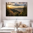 thumbnail image 2 of Elephant Stock Sunrise In Smoky Mountains Wall Art - Horizontal Canvas Wall Art - Living Room Wall Decor - Nature Canvas - Green And Blue Decor - 51" x 34", 2 of 8