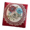 thumbnail image 1 of Funda de almohada floral, funda de almohada cuadrada de 45 cm, 45 x 45 cm, funda de almohada con diseño de flores, funda de cojín para dormitorio, Rojo oscuro, 1 of 8