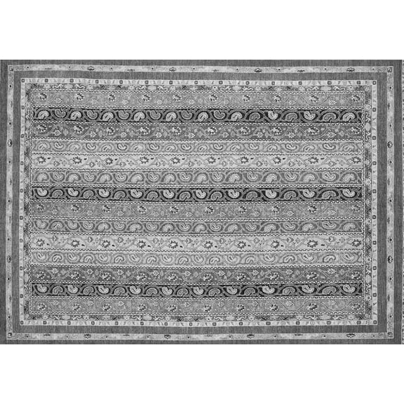 Ahgly Company Indoor Rectangle Oriental Gray Modern Area Rugs, 2' x 3'