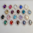 thumbnail image 2 of 10Pcs Colored Diamante Pearl Rhinestone Crystal Flat back Embellishments Buttons for Sewing Upholstery craft Decoration Embellishments, 30x25mm Mixed color, 2 of 8