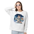 thumbnail image 2 of Hello Winter Alaskan Malamute Welcome Snowy Night Watercolor Vintage Sweatshirt Unisex Merch Alaska Mal Dog Lovers Gifts - 01011, 2 of 6