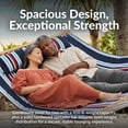 thumbnail image 5 of Sunnydaze 2-Person Quilted Polyester Spreader Bar Hammock, 450 lb Capacity -Nautical Stripe, 5 of 14