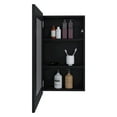 thumbnail image 2 of Juno 25.7" H x 15.7" W Narrow Mirror Medicine Cabinet, One door with Three interior Shelves for Bathroom, Kitchen Black, 2 of 5