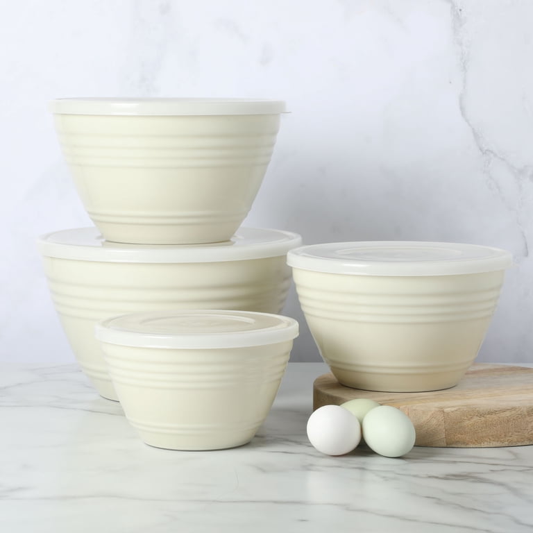 Martha Stewart Hoyt Set Di 4 Ciotole Con Coperchio – 1.8 A 6.2 QT, Prive Di BPA, Impilabili, Martha Blue