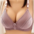 thumbnail image 2 of Sngxgn Womens Wireless Bra, Full-Coverage Pullover Stretch-Knit Bra, Smoothing T-Shirt Bra(Purple,90B), 2 of 5