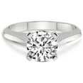 thumbnail image 4 of 4 Carat IGI Certified Round Shape Lab Grown Diamond Engagement Ring | 14K White Gold |Eloise Solitaire Knife Edge Diamond Ring | FG-VS1-VS2 Quality Friendly Diamonds, 4 of 5