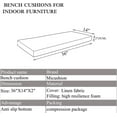 thumbnail image 3 of Piano Bench Cushion for Indoor Shoe Storage Non Slip Picnic Bench Pad for Kitchen Dining Table Seat 36 x 14 inch Blue, 3 of 11