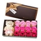 thumbnail image 1 of pstuiky Nueva caja de regalo de San Valentín con forma de osito, rosa y 12 jabones con forma de flor., 1 of 2