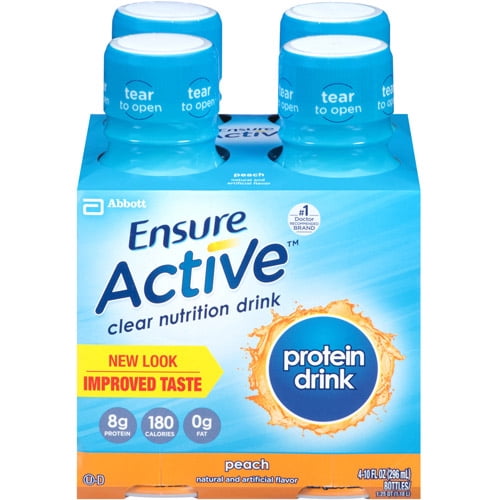 Ensure Active Protein, Peach, 10 Fl oz bottles, 4 Ct