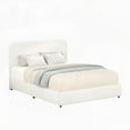 thumbnail image 3 of Queen Size Liv Boucle Storage Bed - 2-Drawers, Curved Tufted Headboard, Wooden Slat Mattress Support, 3 of 23