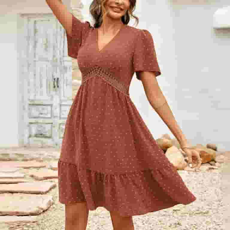 ★IVANA helsinki★ Summer eri mini dress(3colors) EHQJNJ Pink Mini Dress Women Summer Beach Sundress Dots Mini