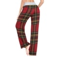 thumbnail image 5 of Medium Women's Comfy Casual Pajama Pants Stretch Fabric Suitable for Yoga Pants Hippie Pants，The Best Holiday Gifts for Women Red Tartan Fabric with Black, 5 of 7