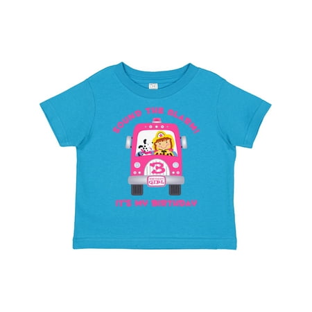 

Inktastic Fire Truck Girl 3rd Birthday Gift Toddler Toddler Girl T-Shirt