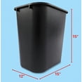 thumbnail image 2 of 7 Gallon / 28 Quart Black Rectangular Plastic Wastebasket - 15" Tall Durable Open Top Trash Can for Office, Home, Kitchen & Bathroom, 2 of 5