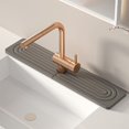 thumbnail image 1 of 2-Piece Diatomite Sink Faucet Absorbent Pad - Super Absorbent Drying Mat for Kitchen & Bathroom, 40cm x 10cm, Quick-Dry Faucet Guard with Hole, Multi-Use Storage Organizer for Toothbrushes & Cups, 1 of 5