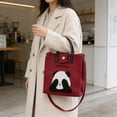 thumbnail image 5 of Women Canvas Tote Bag, Cute Panda Handbags, Casual Shoulder Work Bag for Shopping Travel Work (1PC, Red), 5 of 8