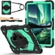 thumbnail image 1 of Funda Resistente a Golpes para Samsung Galaxy Tab S11, Funda Protectora de Silicona + Capa de PC Anti Caída con Asa Giratoria de 360°, Soporte, Correa para el Hombro, Verde, para Galaxy Tab S11, 1 of 9