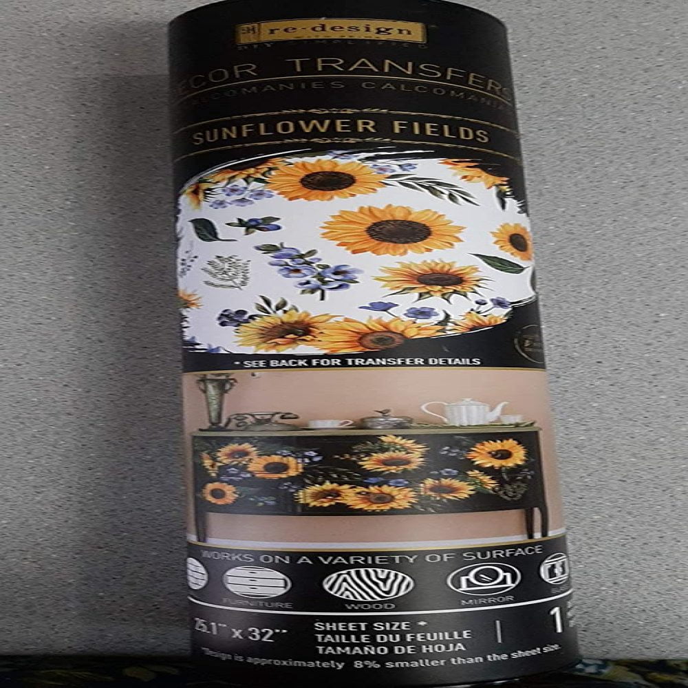 Sunflower Fields rub on transfer