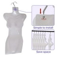 thumbnail image 5 of 4-Packs Female Mannequin Torso Set 27" Dress Form Hollow Back Half Body Clothing Display Plastic Adult Table Shirt Mannequin Model Stand with Metal Hook,White, 5 of 7