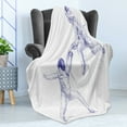 thumbnail image 4 of Sports Soft Flannel Fleece Throw Blanket, Sketch of 2 Sportsman Fencing Duel Agility Attack Discipline Sports Hobby, Cozy Plush for Indoor and Outdoor Use, 60" x 80", Violet Blue White, by Ambesonne, 4 of 5