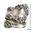 thumbnail image 5 of Grofry Party Ring Electroplating Polished Surface Geometric Flower Patterns Unfading Gift Giving Finger Band Adjustable Vintage Spoon Open Ring Jewelry Accessory, 5 of 7