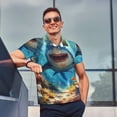 thumbnail image 5 of Daiia Colorful Underwater Shark Pattern Men’s Polo Shirts,Solid Deck Shirt,Classic Fit, Breathable Cotton Polo for Casual and Sport Wear-3X-Large, 5 of 7