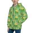 thumbnail image 2 of Xecao Cartoon Frog And Lotus Leaf Pattern Zip Up Hoodies for Boys Girls, Sweatshirt with Pockets-, 2 of 6