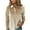 Khaki, variant on HomeDM Women's Velvet Long Sleeve Sweatshirts, Solid Color Button Down Collared V Neck Pullover Tops for Fall Winter - Khaki/L