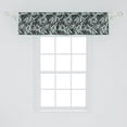thumbnail image 2 of Leaf Print Window Valance, Foliage of Jungle Leaves Bamboo Pattern Palm Exotic Simple Design, Curtain Valance for Kitchen Bedroom with Rod Pocket, 54" X 18", Dark Blue Grey Mint Green, by Ambesonne, 2 of 2