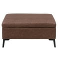 thumbnail image 2 of CorLiving Linden Brown Upholstered Square Storage Ottoman with Metal Legs, 2 of 9