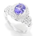 thumbnail image 2 of White Gold Natural Tanzanite and Genuine White Diamond Halo Ring, 2 of 3
