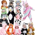 thumbnail image 2 of Ropa de invierno para bebés, Pijamas de una pieza con capucha, monos para niñas y niños, Pijamas de unicornio, ropa de dormir Kigurumi, 2 of 4
