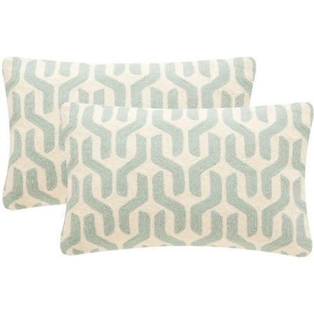 Safavieh Minos Pillow, Misty Mint, Set of 2