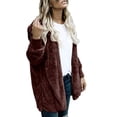 thumbnail image 3 of Daeful Manteau à Capuche Manches Longues Veste Femme Cardigan Décontracté Café TP, 3 of 6