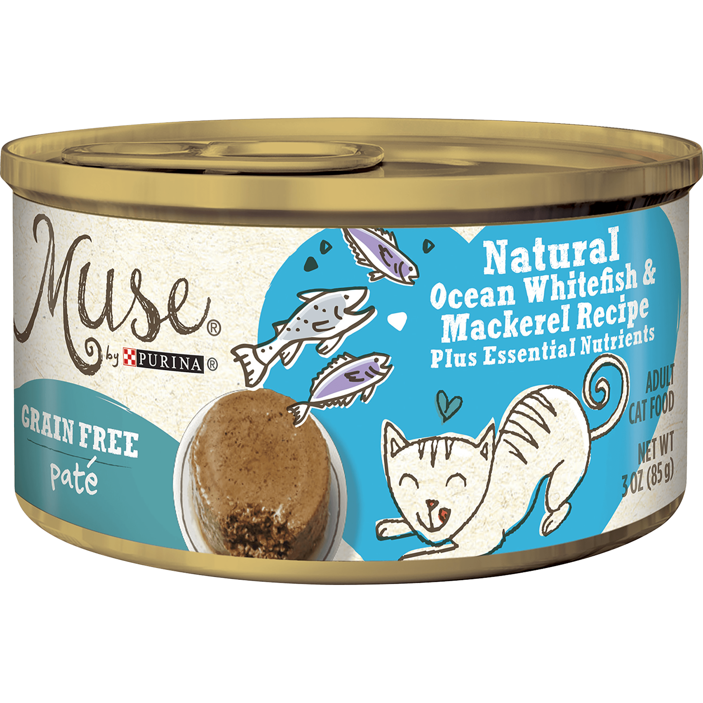 (24 Pack) Muse by Purina Natural, Grain Free Pate Wet Cat Food, Ocean