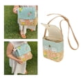 thumbnail image 3 of Bolso de hombro de paja para niñas, bolso de mano tejido bohemio para niños, bolso de mano de ratán de verano Azul, 3 of 9