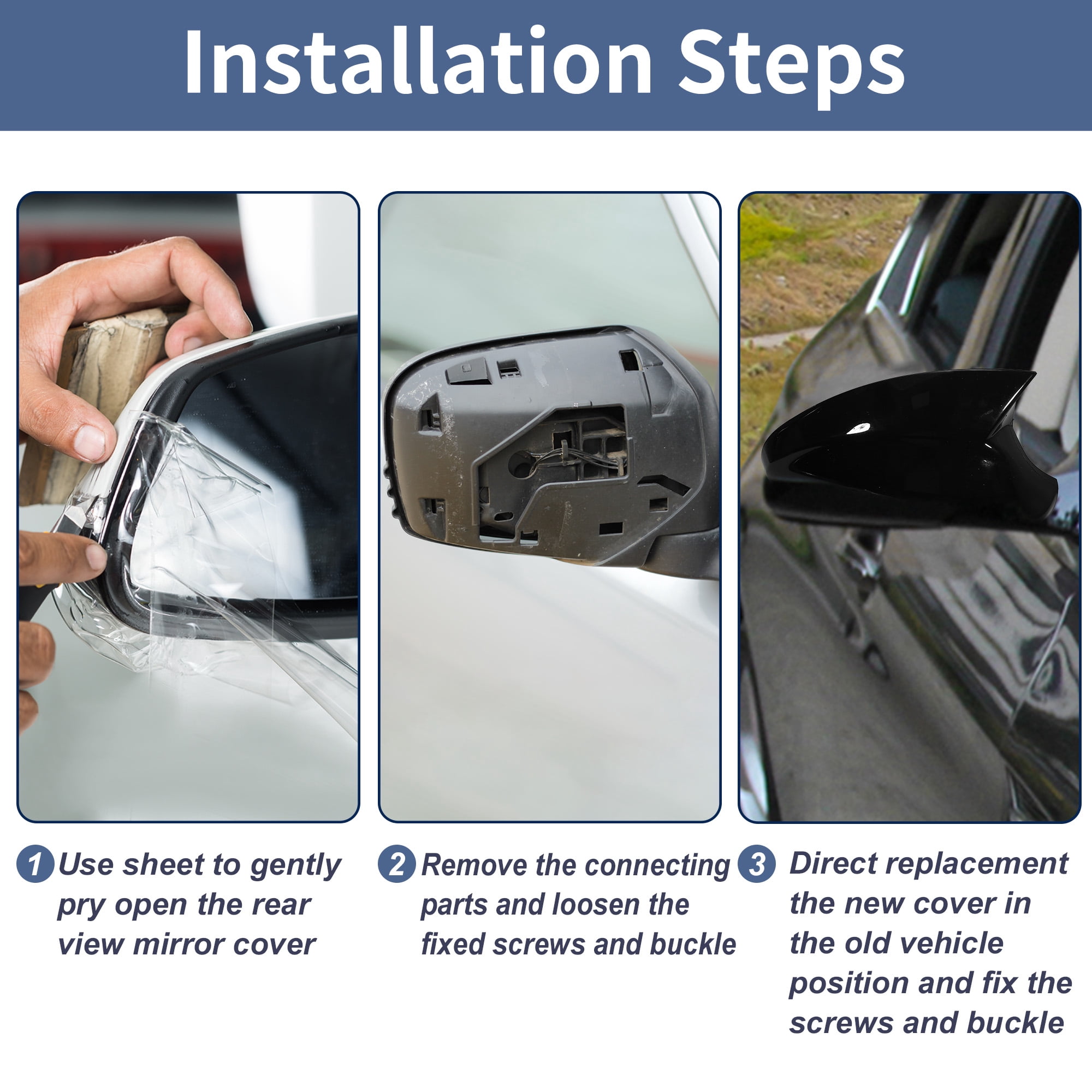 Unique Bargains ABS Side Mirror Cover Cap for Toyota RAV4 2019-2025 Right Side
