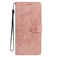 thumbnail image 2 of Butterflies Pattern Case Compatible with Samsung Galaxy S24 Plus, Vintage PU Leather Wallet Case Card Slots Kickstand Magnetic Closure Shockproof Flip Folio Book Case Cover Wrist Strap, Rosegold, 2 of 5