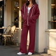 thumbnail image 4 of Chiccall Sweatsuits for Women 2 Piece Outfits Zip Up Hoodie Sweatshirt and Baggy Sweatpants Set Fall Long Sleeve Tracksuit, 4 of 10