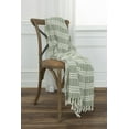 thumbnail image 3 of Rizzy Home  Hand-made Modern Striped Throw Blanket Green/Natural, 3 of 6