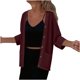 thumbnail image 3 of Blusas para mujer,Cárdigan de manga larga para mujer, blusa con cuello abotonado y bolsillos, poliéster suave, ropa informal para el hogar, sopatenor, 3 of 8