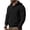 Black, variant on Men's Solid Color Corduroy Casual Hooded Sweatshirt - Quarter Zipper Mock Neck Pullover with Elbow Patches, Comfort Fit, Soft Textured Fabric for Everyday Wear,Beige,S