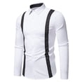 thumbnail image 2 of Shirts for Men, Men's Stylish Polka Dots Patchwork Button Down Dress Shirts - Long Sleeve Slim Fit Business Casual Work Shirts, 2 of 8