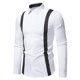 thumbnail image 1 of Blusa y camisa de manga larga con cuello vuelto para hombre, estilo casual, de moda, con botones y parches lisos, de poliéster., 1 of 8