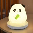 thumbnail image 1 of Lámpara de noche con forma de panda, bonita lámpara de noche LED para niños, luz de noche blanda de silicona regulable con sensor táctil, decoración de escritorio con forma de animal para niños, 1 of 5