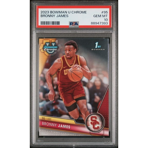Graded 2023 Topps Bowman U Chrome Bronny James #95 Rookie RC Basketball Card PSA 10 Gem Mint