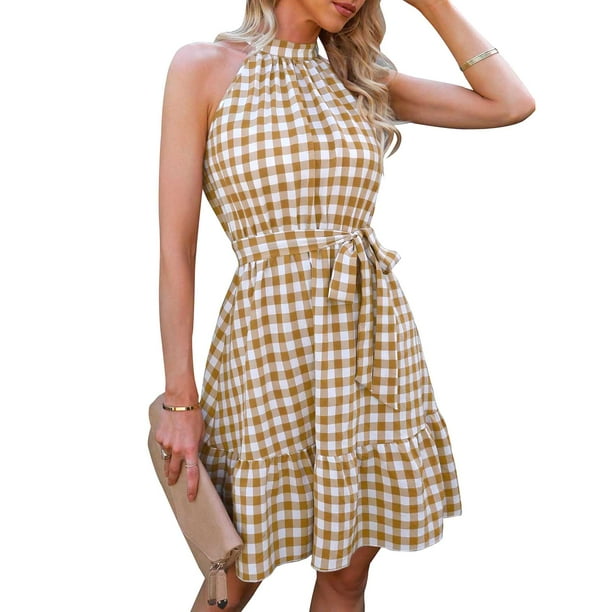 Khaki plaid cheap dress