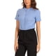 thumbnail image 4 of INSPIRAR CHIC Blusa de cuerpo con cuello alto y botones de manga corta para mujer XL Azul, 4 of 6