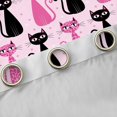 thumbnail image 4 of Manfei Cute Cat Blackout Curtains Set of 2 (52x84 Each), Cartoon Kitten Lover Curtain, Hot Pink, 4 of 6